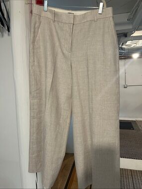 J. Crew Beige Linen Blend Trousers